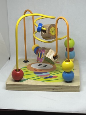 Developmental Wood Bead Learning Toy Game Toddlers Pre K & Up Sensory Hand Eye