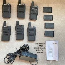 Retevis RT19 FRS Two Way Radios 2W 500mAh 6 Walkie Talkies BUNDLE Charger