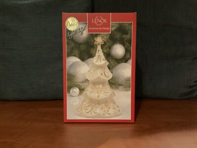 Lenox Florentine & Pearl Tree Lighted Figurine 9.5in 