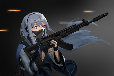 Anime girls frontline ak12 long hair silver solo artwork Custom Gaming ...