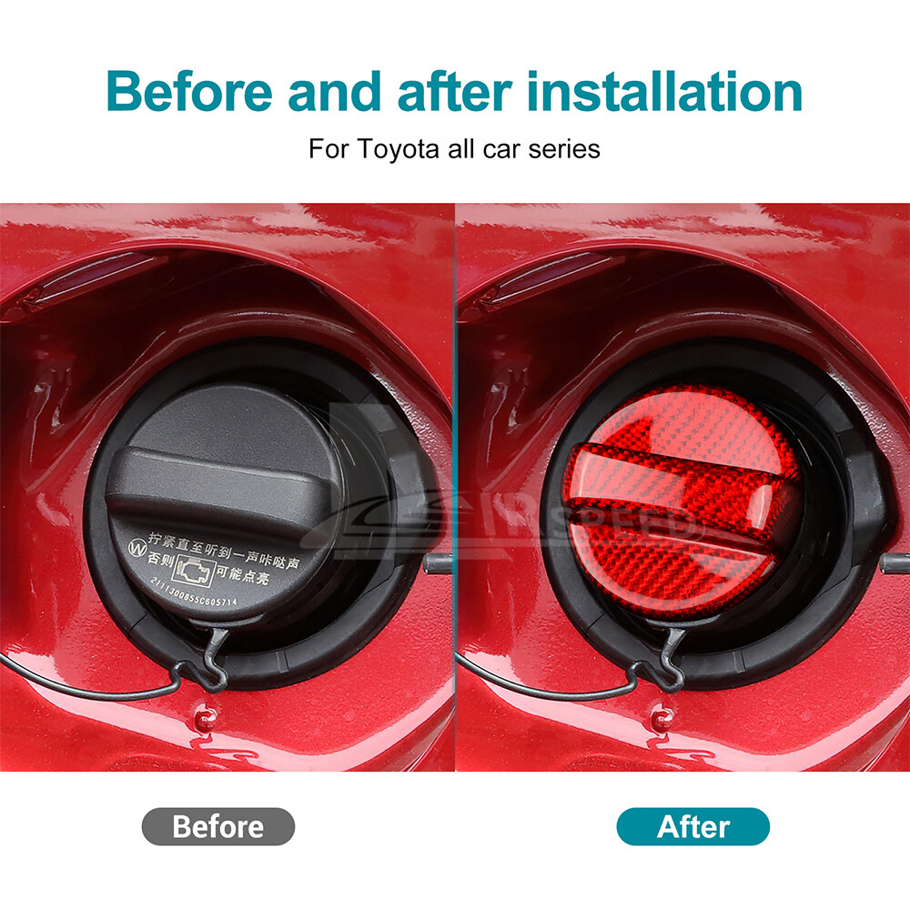 RED Carbon Fiber Fuel Gas Tank Cap Cover For Mazda CX3 CX30 CX5 CX7 CX9