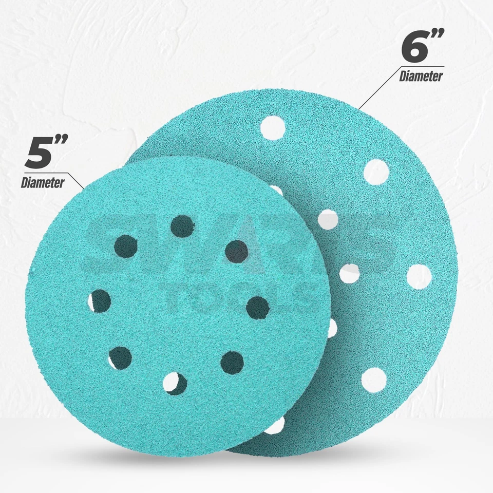 Sanding Discs Pads for Orbital Sander Circular Hook & Loop - 125mm 5" 150mm 6" - image 2 of 4