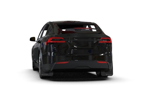 Rally Armor Fits 2022 Tesla Model X/X Plaid Black UR Mud Flap - Metallic Black - Picture 2 of 8