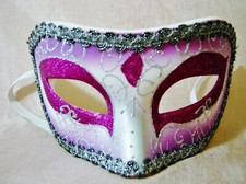 Masquerade Mask, Molded Plaster-A-Paris Hand Painted Elegant  Mysterious