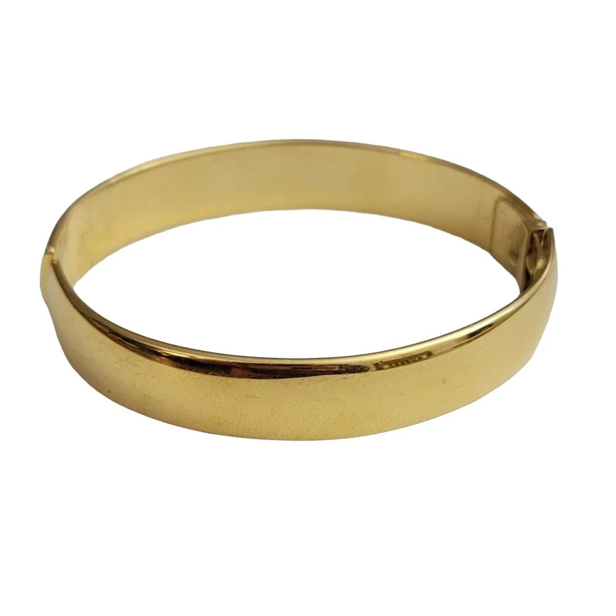 Monet Gold Tone Hinged Bangle Bracelet Signed eBay