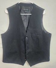 INC Mens Black Slim Fit 5 Button Suit Tuxedo Vest, Size L