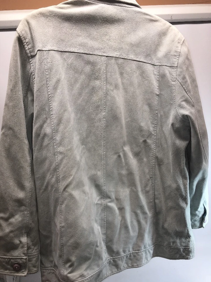 Terry Lewis Classic Luxuries Blue Button Front Long Sleeve Leather Jacket LARGE - Image 2 of 3