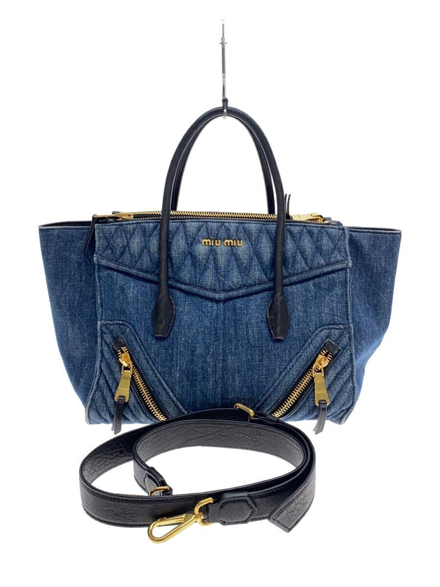 美品 miu miu Denim Biker デニム 2WAY バッグ MIU MIU ◇ Denim Biker 2way Bag / Shoulder Bag / Denim / IDG