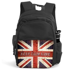 Personalised Union Jack Backpack Adult Work Travel Bag Mens Gym Rucksack ST404