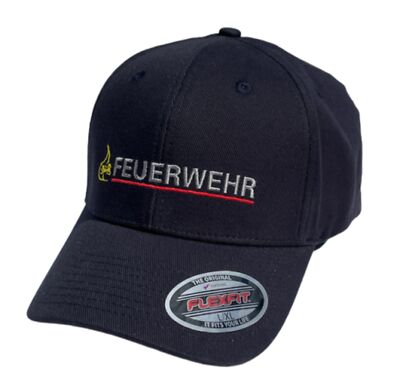 Baseballcap navy FLEXFIT Feuerwehr Baden-Württemberg mit Stick, 6panel (hinten g