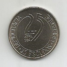 PORTUGAL 25$00 ESCUDOS N/D (1984) - 10th ANNIVERSARY OF REVOLUTION