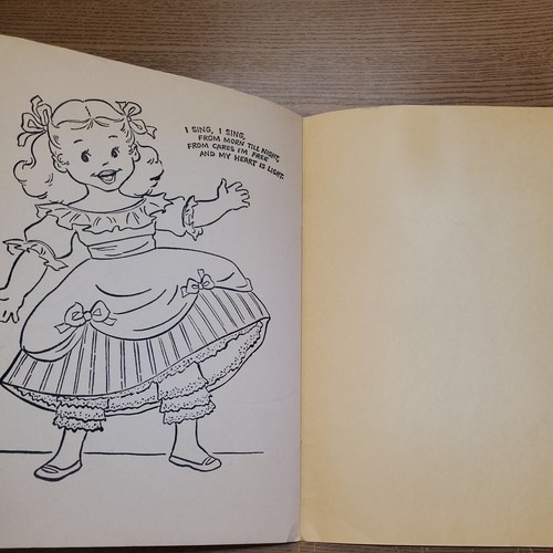 Vintage Childrens Coloring Book Sing a long Merry Rhymes Uncolored Rare HTF - Imagen 10 de 10