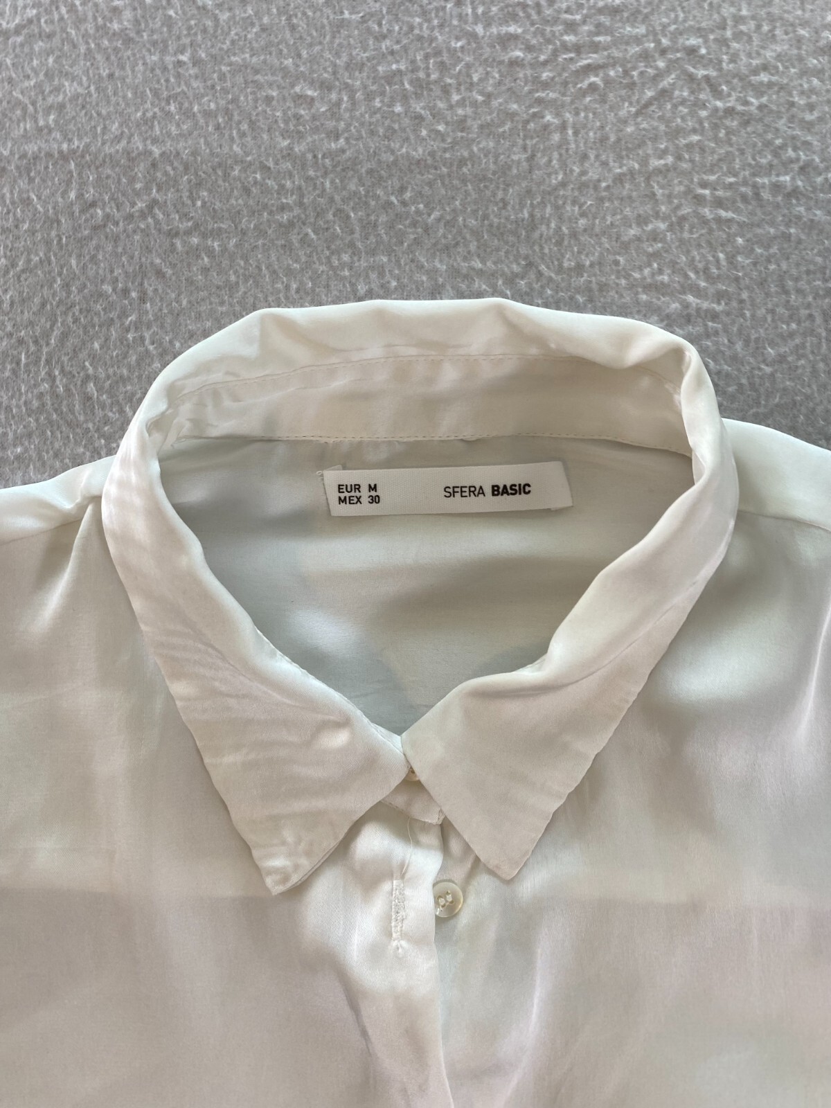 Sfera Basic Top Womens Medium White Collared Long… - image 6