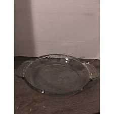 Anchor Hocking Clear Glass 9” Fluted Deep Dish Pie Plate With Handles