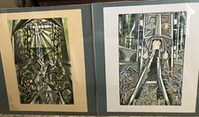 German Abstract Expressionist Paintings by Simon 1963 Original Works