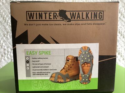 NEW EASY SPIKE ICE CLEATS By Winter Walking. New In Package Size MEDIUM