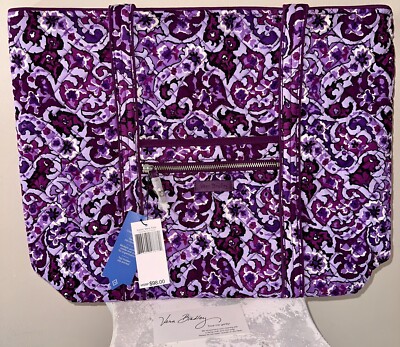 VERA BRADLEY Vera XL Tote Bag LILAC PAISLEY Travel Purse