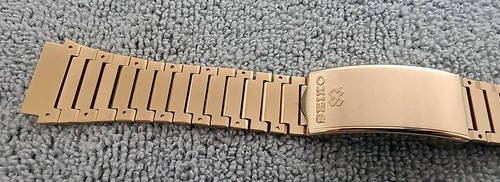 PULSERA SEIKO SQ TONO ORO GENUINO TACOS EXTREMO RECTO TAMAÑO 20 MM HECHA EN JAPÓN - Imagen 2 de 9