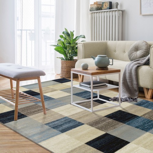 Rockaway Contemporary Block Tile Transitional Large Indoor Area Rug or Runner - Picture 11 of 24