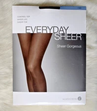NEW Nordstrom Rack Everyday Sheer Control Top Pantyhose Women's Size B; 2 Colors