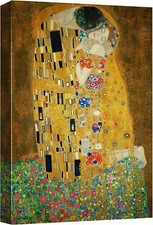 24"x36" - Gustav Klimt The Kiss Canvas Wall Art Print