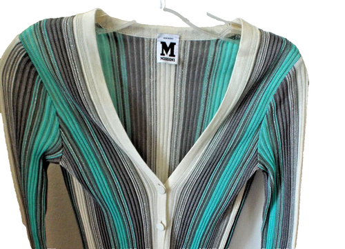 ***MISSONI Italy Sz 38 Cardigan SWEATER multicolor cropped!! - Imagen 2 de 4