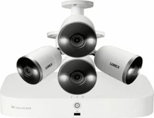Lorex 4K NVR Security System w/ 4 Smart Deterrence Cameras w/ Motion Detection 