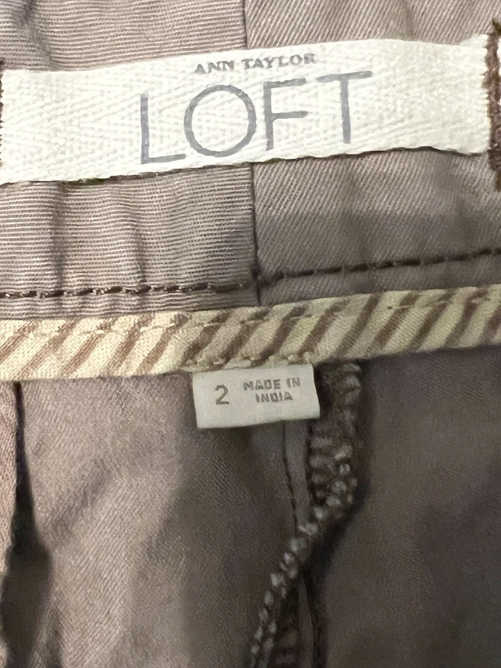 Шорты серо-коричневые Ann Taylor Loft Chino 100% хлопок размер 2 - Изображение 4 из 4