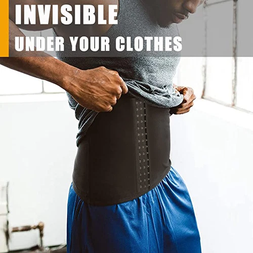 Men's Waist Trainer Sauna Sweat Band Slimming Belt Heat Trapping Workout Trimmer - Picture 9 of 25