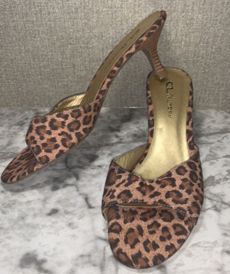 CL By Laundry Madeline Leopard Slip-Ons kitten heel mules - Main Image