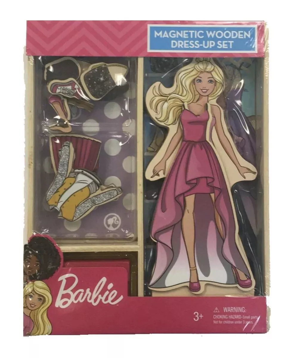 Barbie magnetic wooden dress up deals