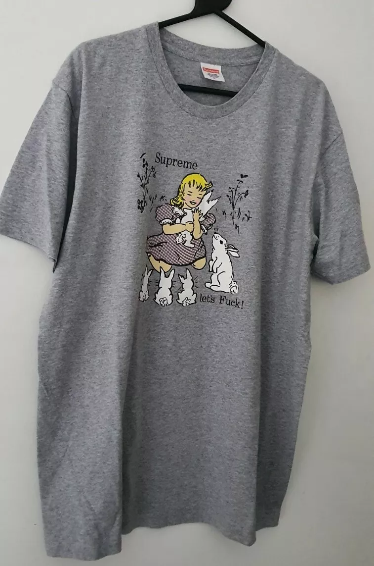 SS16 Supreme LET'S Fuchsie K Grau T Shirt Größe XL Kaninchen Abgenutzt 1x