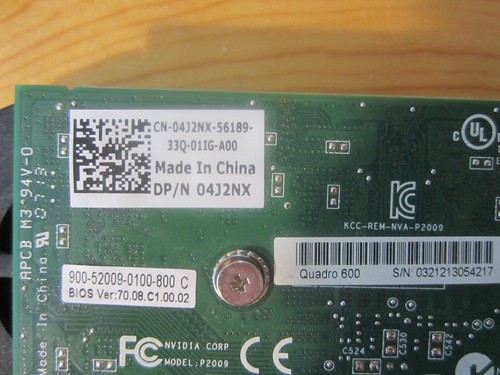 nVidia Quadro 600 1GB DDR3 DP & DVI Full Height Video Card Dell 4J2NX - Picture 4 of 4
