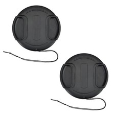 2PCS 105mm Front Snap-On Lens Cap with Cord for Canon Nikon Sony Olympus Cameras