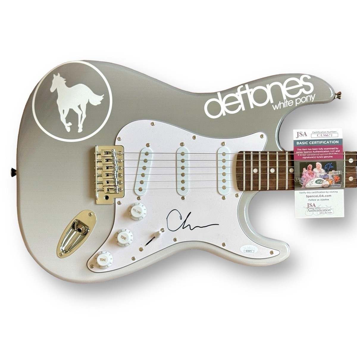 Chino Moreno Signed Guitar Custom Graphics JSA COA Deftones Chino Moreno Signed Guitar Custom Graphics JSA COA Deftones