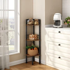 Small Corner Shelf Stand 3 Tier 39.6" Industrial Corner Display Shelf Shelvin...