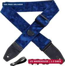 YIKOKO Guitar Strap 2 inch Velvet Guitar Straps with Full Grain Leather End, for