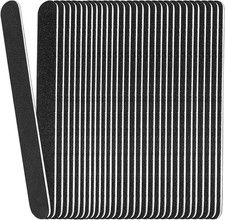 Emery Board Nail Files 24 Pack , 100/180 Grit Wooden Nail File for Natural Nail