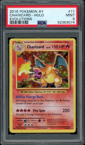 Charizard graded PSA 9 for sale on eBay