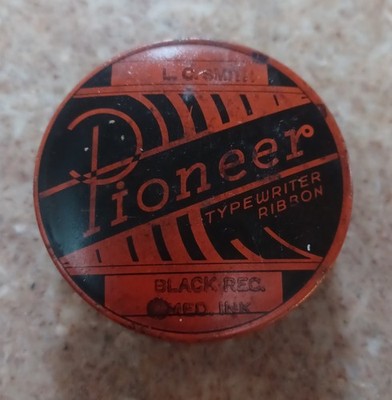 vintage (Crown) Pioneer typewriter ribbon tin