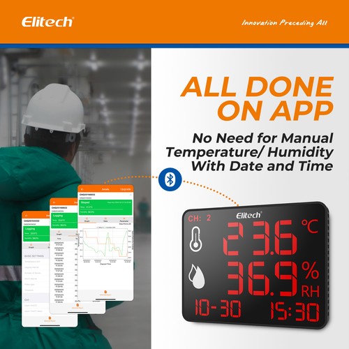 Elitech DR-230 Temperatur Luftfeuchtigkeit Datenlogger wiederverwendbar Temperaturschreiber - Bild 2 von 14