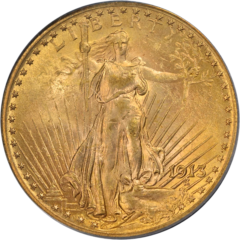 1913-P Saint-Gaudens Gold $20 PCGS MS63 Decent Eye Appeal Nice Strike