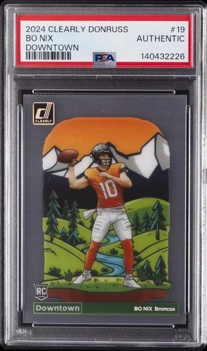 2024 PANINI CLEARLY DONRUSS DOWNTOWN #19 BO NIX ROOKIE RC PSA AUTHENTIC