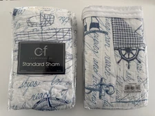 C&F Enterprises Standard Quilted Cotton Shams (2) - Fair Winds/Nautical Theme