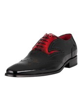 Jeffery West Men's Oxford Polished Leather Shoes, Black