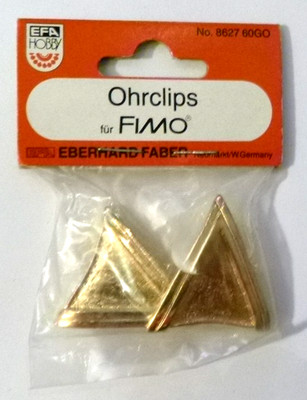 EFA Hobby 8627 60GO Ohrclips für FIMO, Dreieckform vergoldet 36 x 38 mm, Neu