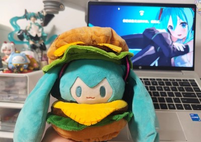 Hatsune Miku Hamburger Stuffed Miku Kawaii Plush Doll 15CM Anime Toy Gift Decor