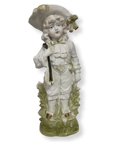 Antique German Carl Scheider Bisque Porcelain Boy w/ Mandolin Figurine 10246 - Picture 1 of 9