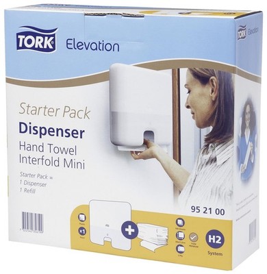 Tork  952100 Elevation Starter Pack Handtuchspender Interfold Mini, weiß