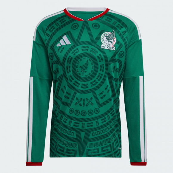 adidas Men's Mexico Home Long Sleeve Jersey 26/27 - Green